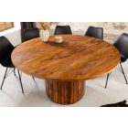 Stílusos kör étkezőasztal Valette 140 cm sheesham