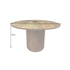 Stílusos kör étkezőasztal Valette 140 cm sheesham