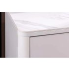 Stílusos komód Elion 180cm 3D fehér / fehér márvány hatású kerámia fedlap  