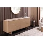 Stílusos komód Elion 180cm 3D barna / travertin márvány hatású kerámia fedlap