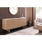 Stílusos komód Elion 180cm 3D barna / travertin márvány hatású kerámia fedlap