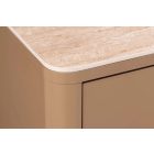 Stílusos komód Elion 180cm 3D barna / travertin márvány hatású kerámia fedlap