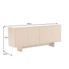 Stílusos komód Elion 180cm 3D barna / travertin márvány hatású kerámia fedlap