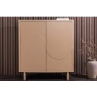 Stílusos magas komód Elion 130cm 3D barna / travertin márvány hatású kerámia fedlap