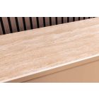 Stílusos magas komód Elion 130cm 3D barna / travertin márvány hatású kerámia fedlap