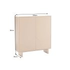 Stílusos magas komód Elion 130cm 3D barna / travertin márvány hatású kerámia fedlap