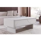 Stílusos dohányzóasztal Elion 120cm 3D fehér / fehér márvány  