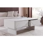 Stílusos dohányzóasztal Elion 120cm 3D fehér / fehér márvány  