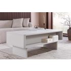 Stílusos dohányzóasztal Elion 120cm 3D fehér / fehér márvány  