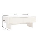 Stílusos dohányzóasztal Elion 120cm 3D fehér / fehér márvány  