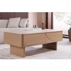 Stílusos dohányzóasztal Elion 120cm 3D barna / travertin márvány hatású kerámia fedlap 