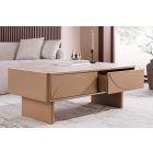 Stílusos dohányzóasztal Elion 120cm 3D barna / travertin márvány hatású kerámia fedlap 