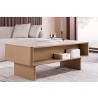 Stílusos dohányzóasztal Elion 120cm 3D barna / travertin márvány hatású kerámia fedlap 