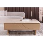 Stílusos dohányzóasztal Elion 120cm 3D barna / travertin márvány hatású kerámia fedlap 