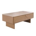 Stílusos dohányzóasztal Elion 120cm 3D barna / travertin márvány hatású kerámia fedlap 