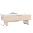 Stílusos dohányzóasztal Elion 120cm 3D barna / travertin márvány hatású kerámia fedlap 