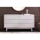 Stílusos komód Elion 150cm 3D fehér / fehér márvány hatású kerámia fedlap  