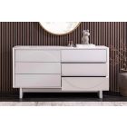 Stílusos komód Elion 150cm 3D fehér / fehér márvány hatású kerámia fedlap  