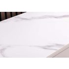 Stílusos komód Elion 150cm 3D fehér / fehér márvány hatású kerámia fedlap  