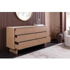 Stílusos komód Elion 150cm 3D barna / travertin márvány hatású kerámia fedlap  