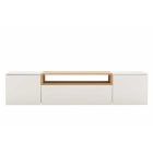 Stílusos TV asztal Arvo 160cm függő fehér - natúr barna