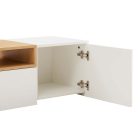 Stílusos TV asztal Arvo 160cm függő fehér - natúr barna