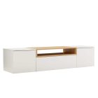 Stílusos TV asztal Arvo 160cm függő fehér - natúr barna