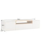 Stílusos TV asztal Arvo 160cm függő fehér - natúr barna