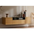 Stílusos TV asztal Arvo 160cm függő natúr barna - fekete