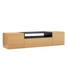 Stílusos TV asztal Arvo 160cm függő natúr barna - fekete