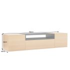 Stílusos TV asztal Arvo 160cm függő natúr barna - fekete