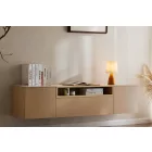 Stílusos TV asztal Arvo 160cm függő világosbarna - natúr barna 