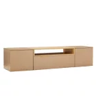 Stílusos TV asztal Arvo 160cm függő világosbarna - natúr barna 