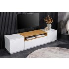 Stílusos TV asztal Arvo 160cm fehér - natúr barna