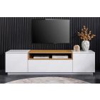 Stílusos TV asztal Arvo 160cm fehér - natúr barna