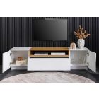 Stílusos TV asztal Arvo 160cm fehér - natúr barna