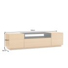 Stílusos TV asztal Arvo 160cm natúr barna - fekete