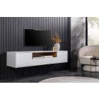 Stílusos TV asztal Arvo 150cm függő fehér - natúr barna