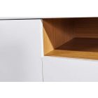 Stílusos TV asztal Arvo 150cm függő fehér - natúr barna