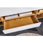 Stílusos TV asztal Arvo 150cm függő fehér - natúr barna