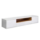 Stílusos TV asztal Arvo 150cm függő fehér - natúr barna