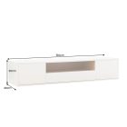 Stílusos TV asztal Arvo 150cm függő fehér - natúr barna