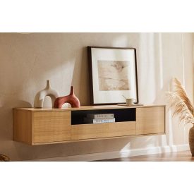 Stílusos TV asztal Arvo 150cm függő natúr barna - fekete