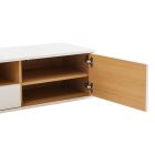 Stílusos TV asztal Arvo 200cm függő fehér - natúr barna