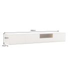 Stílusos TV asztal Arvo 200cm függő fehér - natúr barna