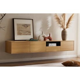 Stílusos TV asztal Arvo 200cm függő natúr barna - fekete