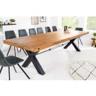 Stílusos étkezőasztal Thunder X 300 cm fenyő 8 cm asztallappal vintage barna