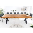 Stílusos étkezőasztal Thunder X 300 cm fenyő 8 cm asztallappal vintage barna