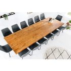 Stílusos étkezőasztal Thunder X 300 cm fenyő 8 cm asztallappal vintage barna