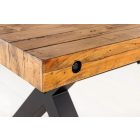 Stílusos étkezőasztal Thunder X 300 cm fenyő 8 cm asztallappal vintage barna